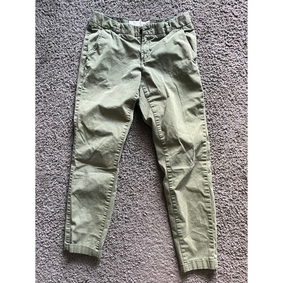 H & M Women’s Pants Olive Green Solid Ankle Size 6 L.O.G.G. - Picture 1 of 5
